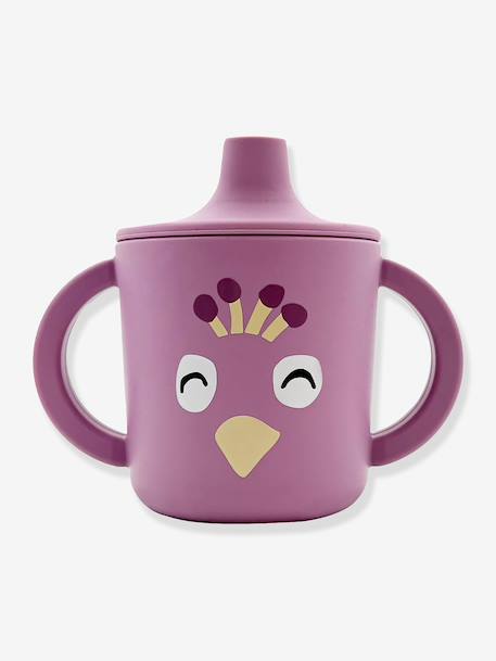 Tasse d'apprentissage Animal en silicone bleu+jaune+mauve+orange+rose+rose nude+vert - vertbaudet enfant 
