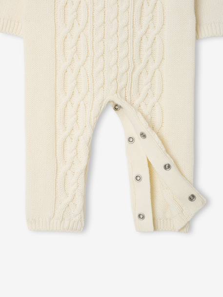 Combinaison bébé tricot torsadé écru - vertbaudet enfant 