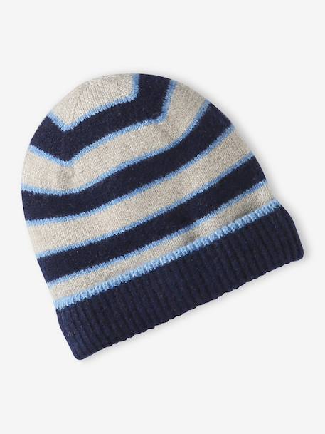 Ensemble garçon bonnet, snood et mitaines blanc chiné - vertbaudet enfant 