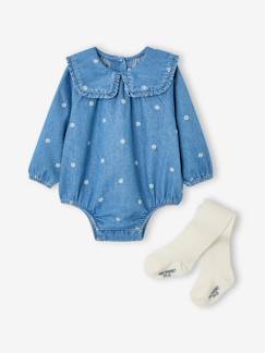 -Ensemble barboteuse bébé avec collants