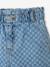 Wijde jeans in paperbagstijl met bloemmotieven voor meisjes denimgrijs+grijs+lichtblauw - vertbaudet enfant 