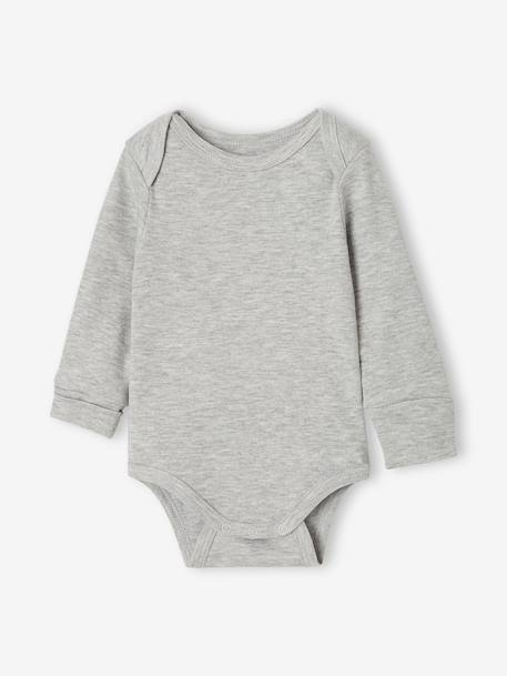 Lot de 5 bodies naissance manches longues vert sauge - vertbaudet enfant 