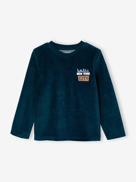 Set van 2 velours jongenspyjama's antraciet - vertbaudet enfant 