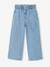 Wijde jeans in paperbagstijl met bloemmotieven voor meisjes denimgrijs+grijs+lichtblauw - vertbaudet enfant 