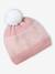 Gebreide meisjesset muts, col en wanten roze (poederkleur) - vertbaudet enfant 