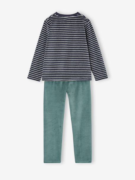 Set van 2 velours jongenspyjama's marineblauw - vertbaudet enfant 