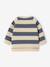 Gestreept sweatshirt van molton baby dennen+grijsblauw+groen, gestreept+terracottategel - vertbaudet enfant 