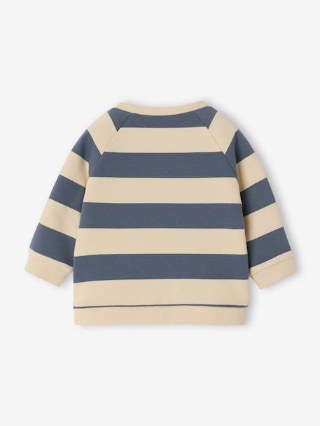 Sweat bébé en molleton bleu grisé+rayé vert+tomette+vert sapin - vertbaudet enfant 