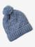 Ensemble fille tricot bonnet, snood et gants bleu ciel+gris chiné - vertbaudet enfant 