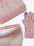 Gebreide meisjesset muts, col en wanten roze (poederkleur) - vertbaudet enfant 