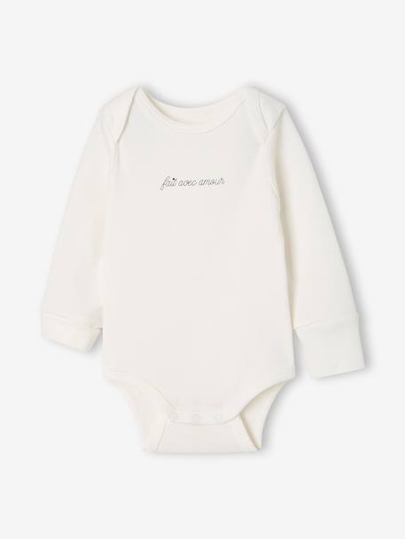 Set van 5 newborn rompers met lange mouw saliegroen - vertbaudet enfant 