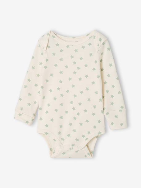Lot de 5 bodies naissance manches longues vert sauge - vertbaudet enfant 