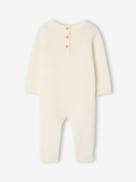Gebreide babyoverall met kabelpatroon ecru - vertbaudet enfant 