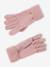 Gebreide meisjesset muts, col en wanten roze (poederkleur) - vertbaudet enfant 