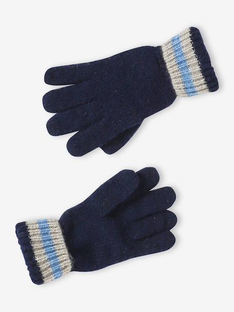 Ensemble garçon bonnet, snood et mitaines blanc chiné - vertbaudet enfant 