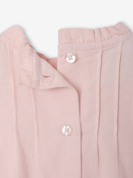 Velours babyjurk met lange mouwen rose pâle - vertbaudet enfant 