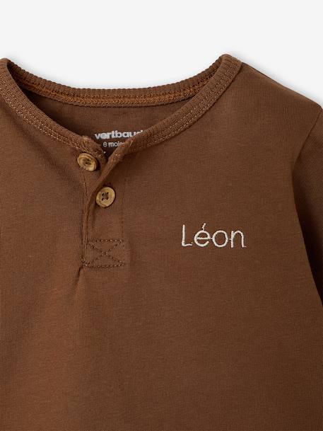 Lot de 2 T-shirts bébé garçon manches longues cacao+vert émeraude - vertbaudet enfant 