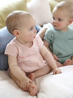 Bébé-T-shirt, sous-pull-Body bébé personnalisable en gaze de coton ouverture naissance