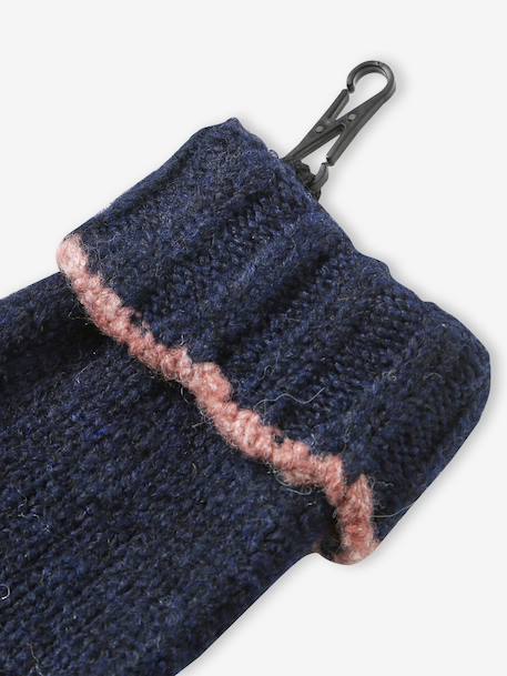 Ensemble fille tricot bonnet, snood et gants marine - vertbaudet enfant 