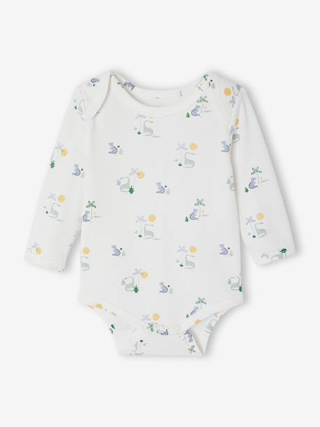 Lot de 5 bodies bébé garçon manches longues écru - vertbaudet enfant 