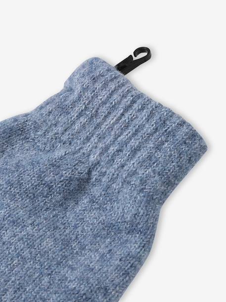 Ensemble fille tricot bonnet, snood et gants bleu ciel+gris chiné - vertbaudet enfant 