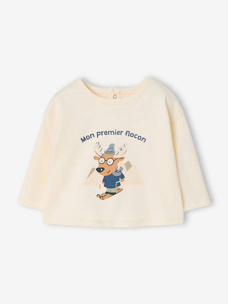 T-shirt manches longues bébé garçon écru - vertbaudet enfant 
