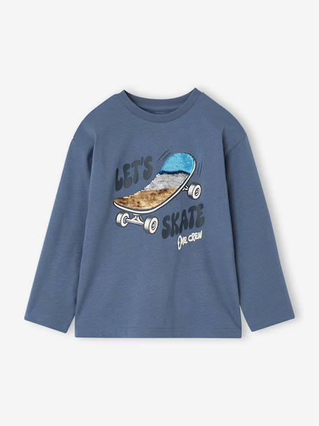 T-shirt manches longues garçon bleu moyen - vertbaudet enfant 