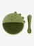 Set repas bébé Mr. Lion jaune+rose pâle+vert - vertbaudet enfant 