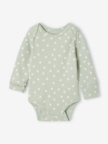 Lot de 5 bodies naissance manches longues vert sauge - vertbaudet enfant 