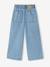 Wijde jeans in paperbagstijl met bloemmotieven voor meisjes denimgrijs+grijs+lichtblauw - vertbaudet enfant 