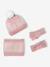 Gebreide meisjesset muts, col en wanten roze (poederkleur) - vertbaudet enfant 