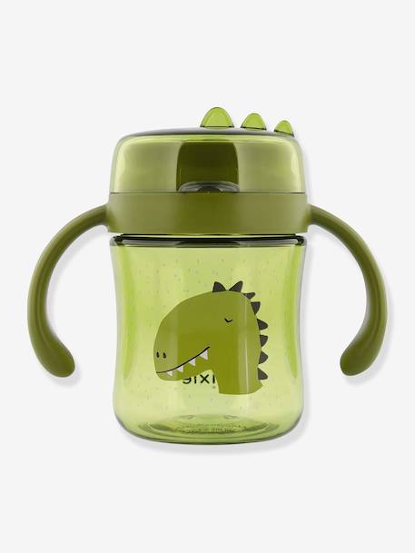360° drinkbeker met handgrepen Mrs. Cat geel+groen+lichtroze+sinaasappel - vertbaudet enfant 
