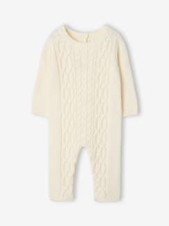 Baby-Salopette, jumpsuit-Gebreide babyoverall met kabelpatroon