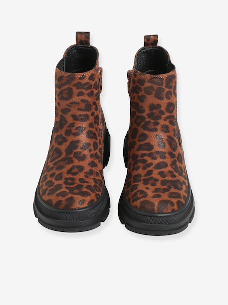 Meisjesboots met rits gemêleerd bruin - vertbaudet enfant 