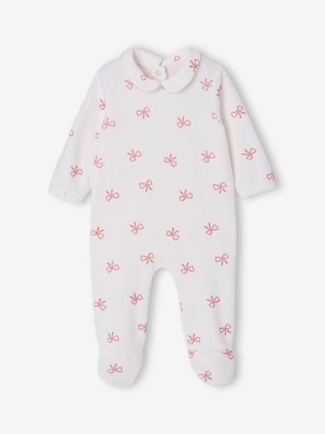 Set van 2 velours babypyjama's meisje gemêleerd beige - vertbaudet enfant 