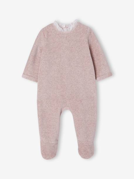 Set van 2 velours babypyjama's meisje gemêleerd beige - vertbaudet enfant 