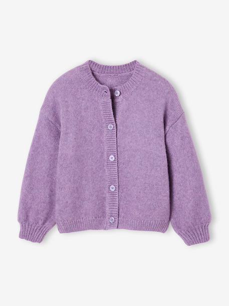 Gilet fille manches longues écru+lavande+vert sauge - vertbaudet enfant 