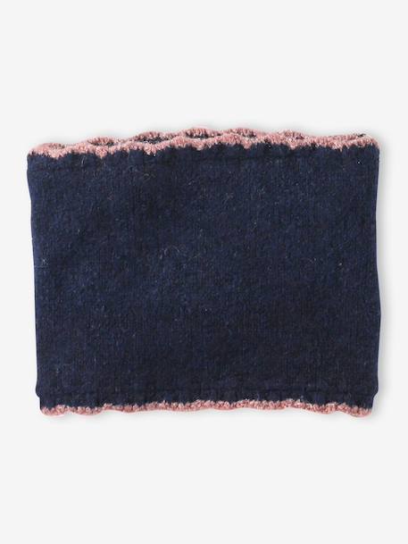 Ensemble fille tricot bonnet, snood et gants marine - vertbaudet enfant 