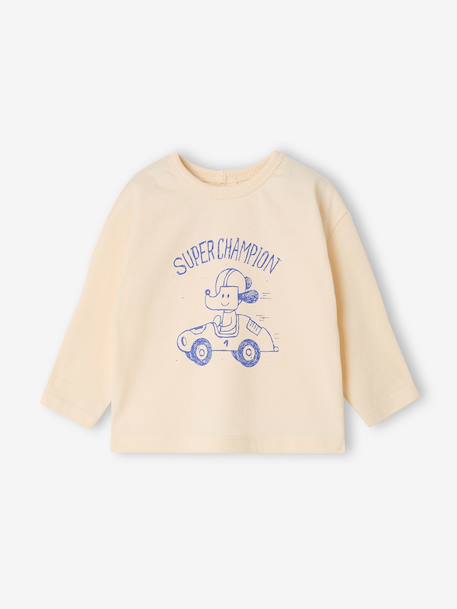 Lot de 2 T-shirts bébé garçon manches longues cacao+vert émeraude - vertbaudet enfant 