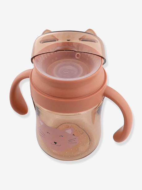360° drinkbeker met handgrepen Mrs. Cat geel+lichtroze+sinaasappel - vertbaudet enfant 