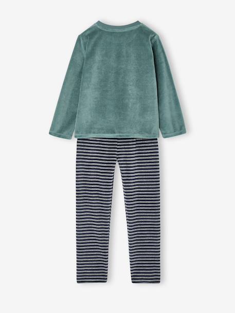 Set van 2 velours jongenspyjama's marineblauw - vertbaudet enfant 
