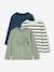 Lot de 3 T-shirts manches longues garçon caramel+lilas+rouille+vert sauge - vertbaudet enfant 