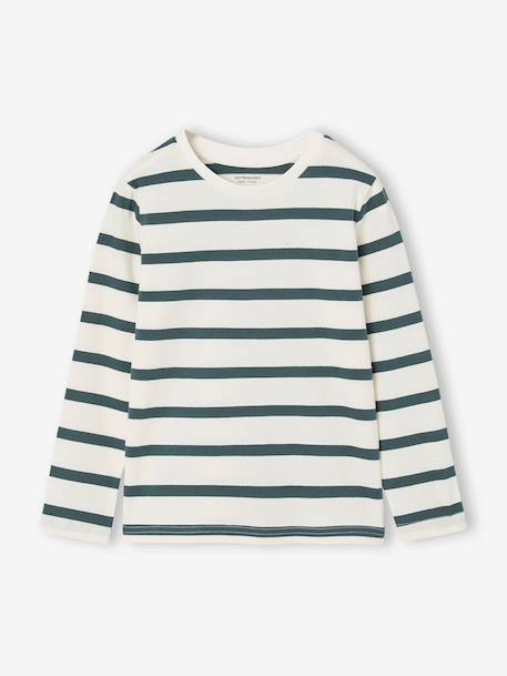 Lot de 3 T-shirts manches longues garçon caramel+lilas+rouille+vert sauge - vertbaudet enfant 