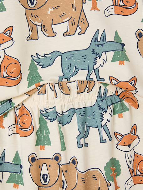 Jongenspyjama 2-delig met dierenprint ecru - vertbaudet enfant 