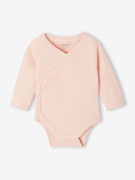 Set van 5 body's met opening voor pasgeborenen lichtroze - vertbaudet enfant 