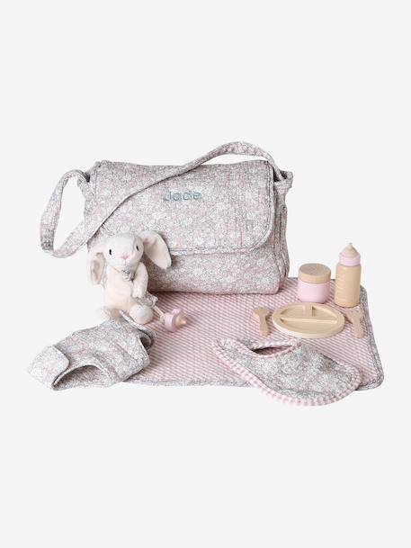 Personaliseerbare luiertas en toebehoren in hout FSC® PETITES FLEURS karamel+rouge - vertbaudet enfant 