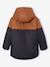 Parka technique à capuche garçon doublée fausse fourrure chaudron+noisette - vertbaudet enfant 