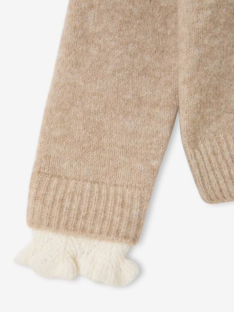 Meisjestrui met opstaande kraag camel+vieux rose - vertbaudet enfant 