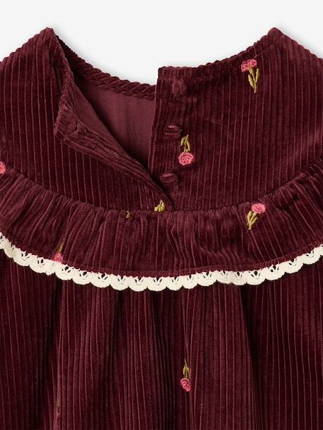 Meisjesjurk met lange mouwen pruim - vertbaudet enfant 