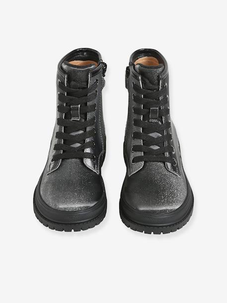 Meisjesboots met veters en rits zilver - vertbaudet enfant 